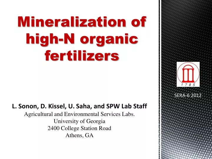mineralization of high n organic fertilizers