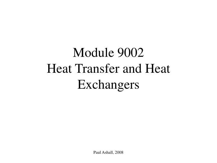 module 9002 heat transfer and heat exchangers