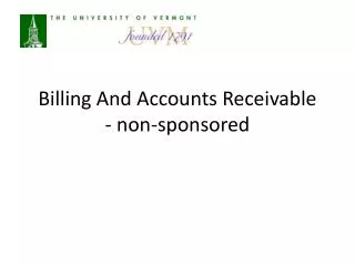Billing And Accounts Receivable - non-sponsored