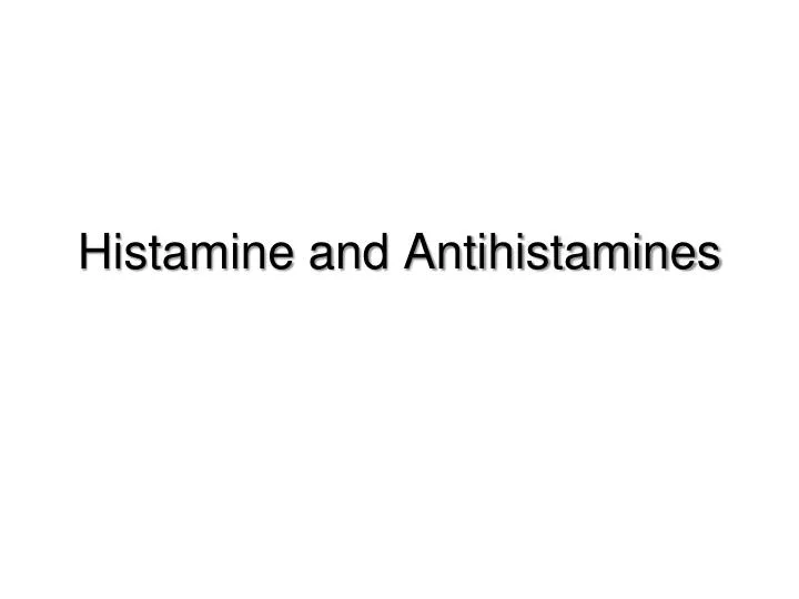 histamine and antihistamines