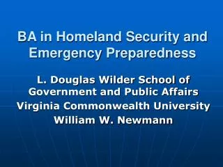 BA in Homeland Security and Emergency Preparedness