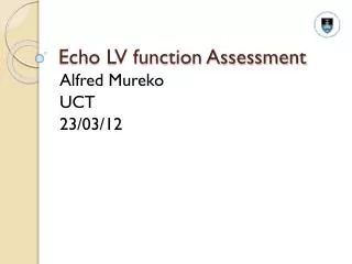 Echo LV function Assessment