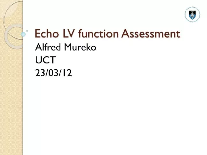 echo lv function assessment