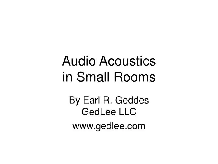 audio acoustics in small rooms