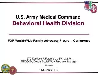 U.S. Army Medical Command Behavioral Health Division