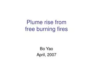 Plume rise from free burning fires