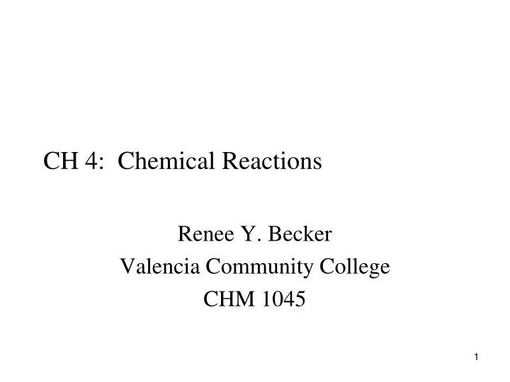 ch 4 chemical reactions