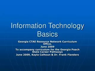 Information Technology Basics