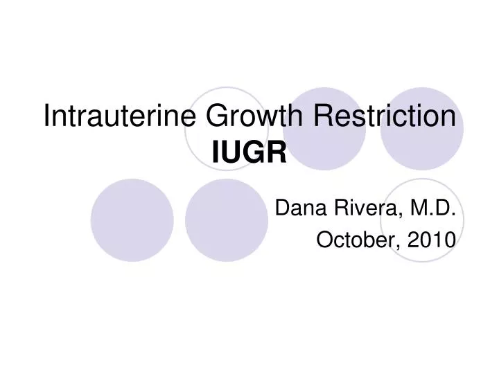 intrauterine growth restriction iugr