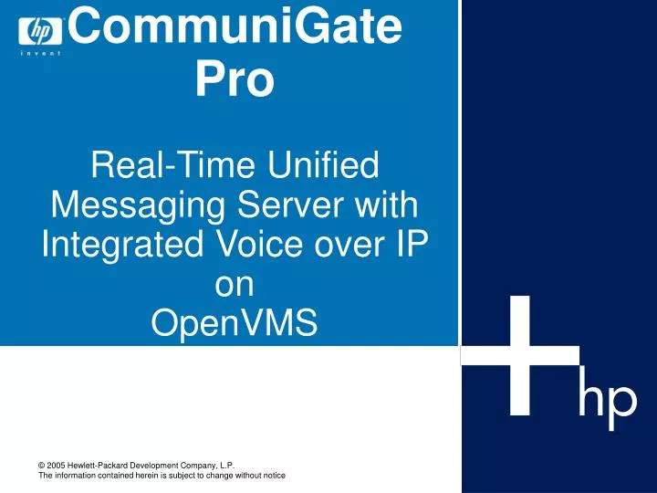 communigate pro real time unified messaging server with integrated voice over ip on openvms
