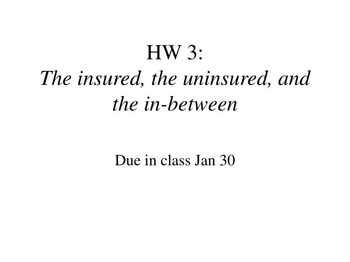 hw 3 the insured the uninsured and the in between