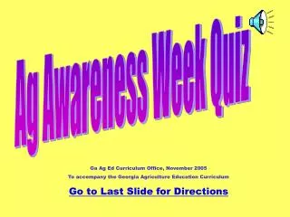 Ag Awareness Week Quiz
