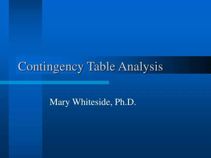 contingency table analysis