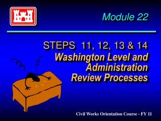 Module 22 STEPS 11, 12, 13 &amp; 14 	Washington Level and Administration Review Processes