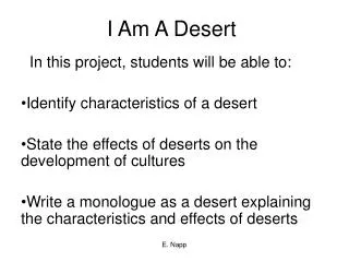 I Am A Desert