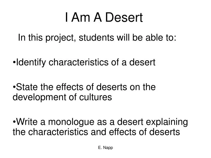 i am a desert