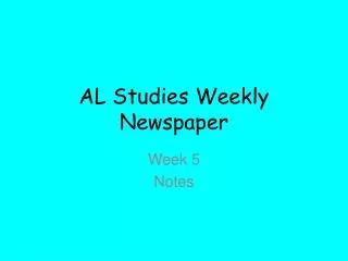 AL Studies Weekly Newspaper