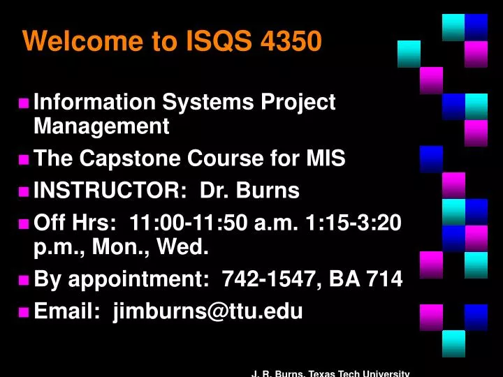 welcome to isqs 4350