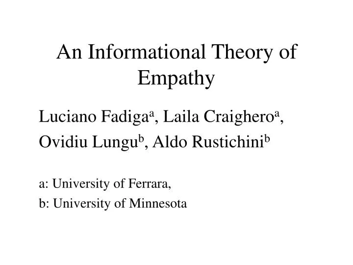 an informational theory of empathy
