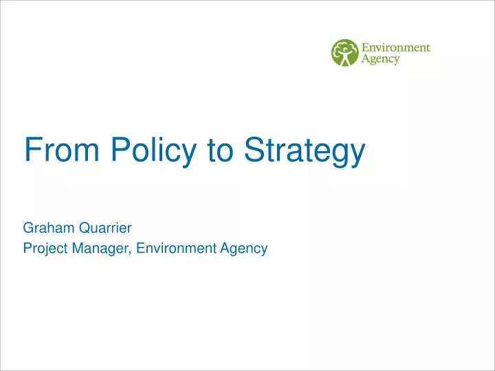 from policy to strategy