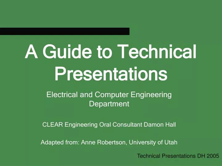 a guide to technical presentations