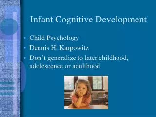 Infant Cognitive Development