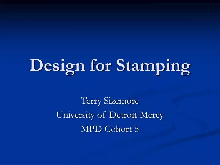 design for stamping