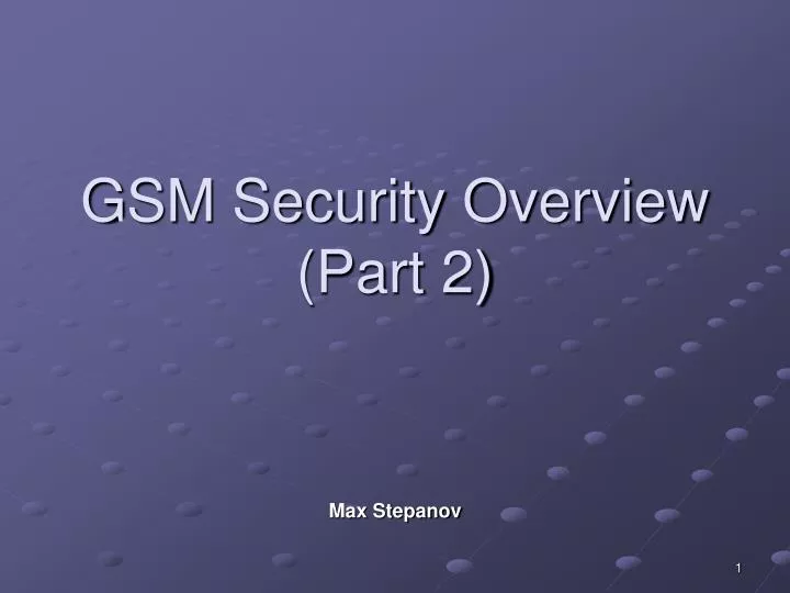 gsm security overview part 2