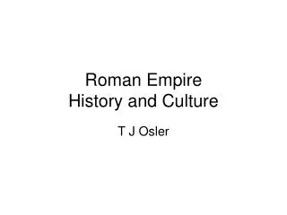 Roman Empire History and Culture