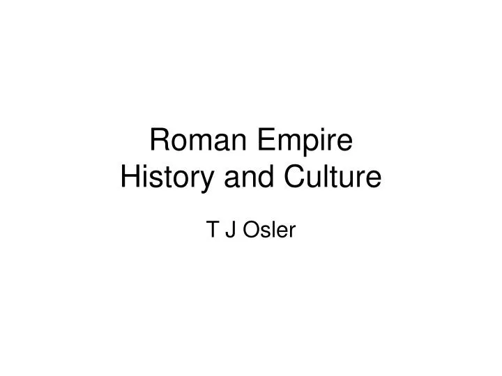 roman empire history and culture