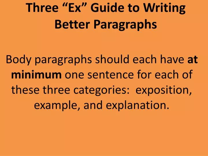 three ex guide to writing better paragraphs
