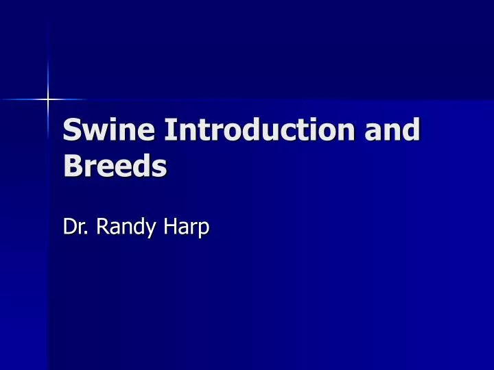 swine introduction and breeds