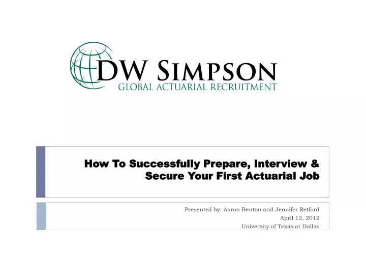 how to successfully prepare interview secure your first actuarial job