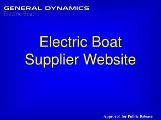 Electric Boat Supplier Website