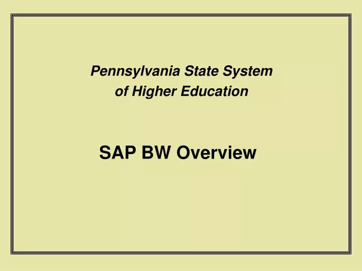 sap bw overview