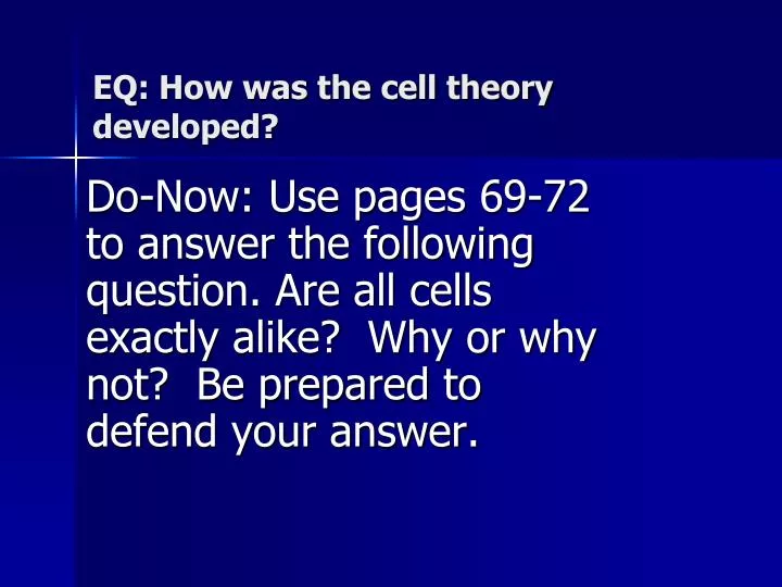 eq how was the cell theory developed