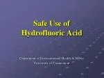 Safe Use of Hydrofluoric Acid - slide 1