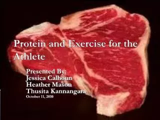 Protein and Exercise for the Athlete