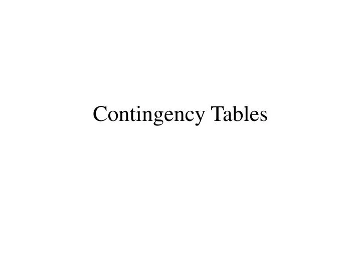 contingency tables