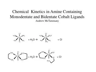 Chemical Kinetics in Amine Containing Monodentate and Bidentate Cobalt Ligands Andrew McTammany