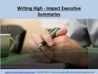 Writing High - Impact Executive Summaries