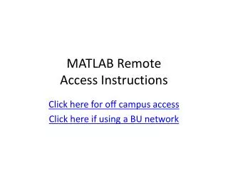 MATLAB Remote Access Instructions