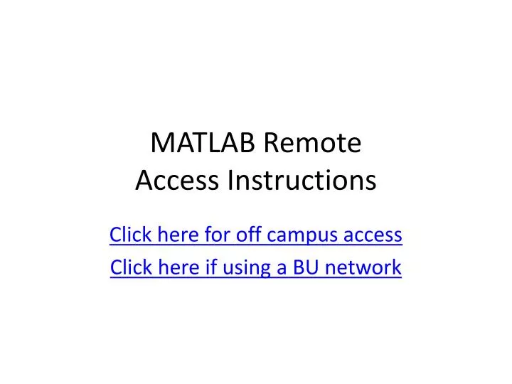 matlab remote access instructions