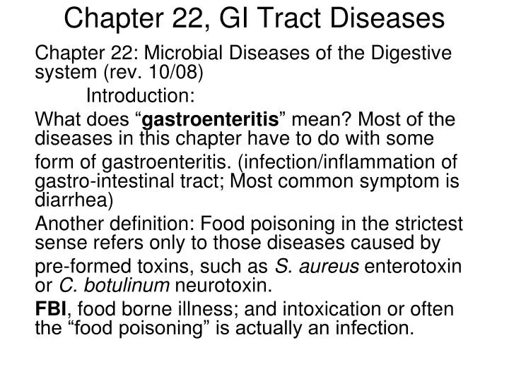 chapter 22 gi tract diseases