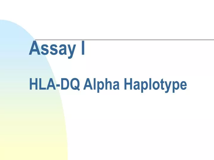 assay i hla dq alpha haplotype