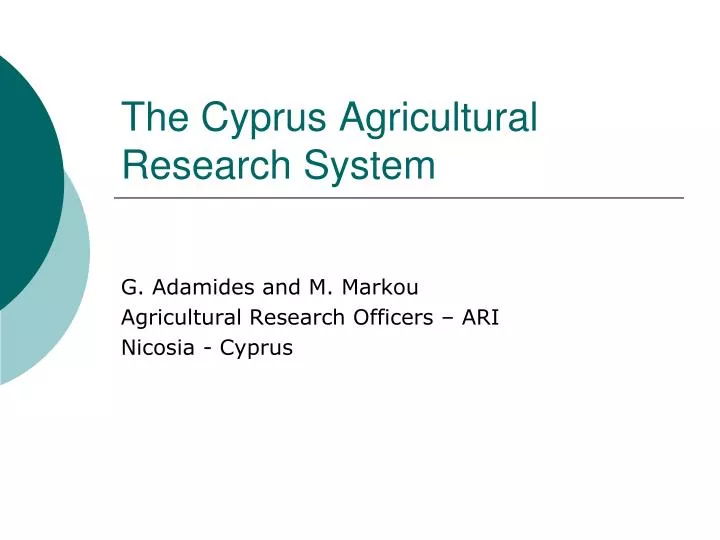 the cyprus agricultural research system