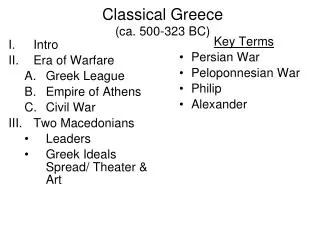 Classical Greece (ca. 500-323 BC)