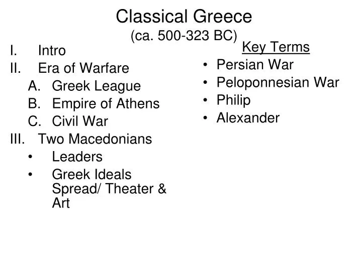 classical greece ca 500 323 bc
