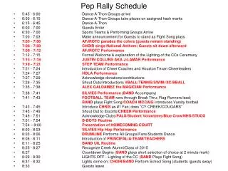 Pep Rally Schedule