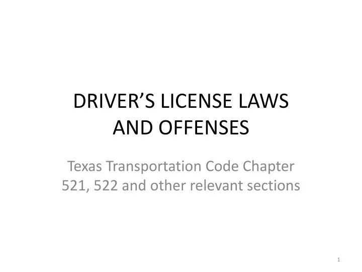 driver s license laws and offenses